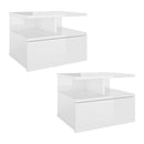 Floating Nightstands 2 Pcs High Gloss White 40X31X27 Cm Chipboard