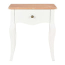Nightstand White And Brown 40X30X50 Cm Solid Pine Wood