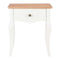 Nightstand White And Brown 40X30X50 Cm Solid Pine Wood