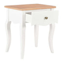 Nightstand White And Brown 40X30X50 Cm Solid Pine Wood