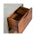 Nightstand Concrete Solid Acacia Wood 40 X 30 X 50 Cm