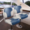 2 Piece Low Back Boat Seat Set Sponge Padding and Aluminum Hinges Blue