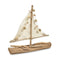 Wooden Driftwood Boat With Canvas And Shells Natural 43X8X51Cm