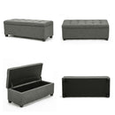 Storage Ottoman Fabric Dark Grey