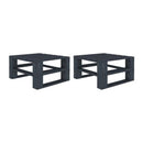 Garden Pallet Tables 2 Pcs Grey Wood