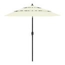 3 Tier Parasol With Aluminium Pole Sand 250 Cm