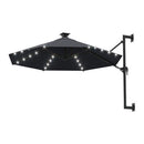 Wall Mounted Parasol With Leds And Metal Pole 300 Cm Anthracite