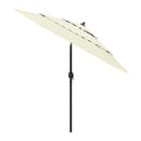 3 Tier Parasol With Aluminium Pole Sand 250 Cm