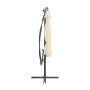 Hanging Parasol With Led Lighting 300 Cm Sand Metal Pole
