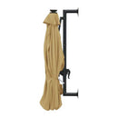 Wall Mounted Parasol With Leds And Metal Pole 300 Cm Taupe