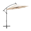 Hanging Parasol With Led Lighting 300 Cm Sand Metal Pole