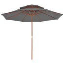 Double Decker Parasol With Wooden Pole 270 Cm