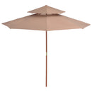 Double Decker Parasol With Wooden Pole 270 Cm