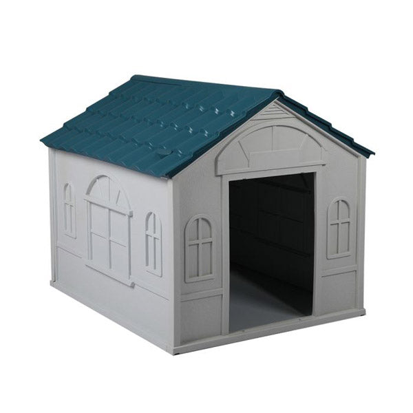 Dog Kennel Outdoor Indoor Plastic Large House Weatherproof Blue