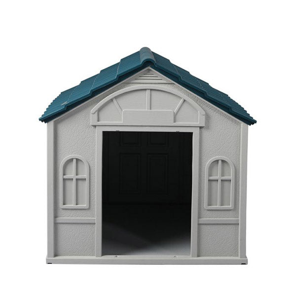 Dog Kennel Blue Outdoor Indoor Plastic Large House Weatherproof