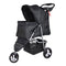 Pet Stroller 3 Wheels Pushchair Travel Walk Carrier Pram Black