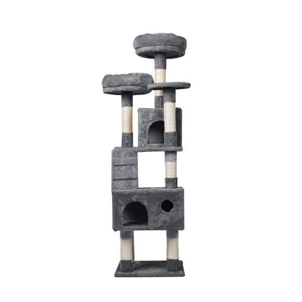 Cat Trees Scratching Post For Large Cats Tower House Grey 140Cm