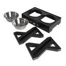 Elevated Pet Feeder Food Water 2 Bowls Adjustable Height Raised Stand
