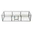 Dog Playpen 8 Panels Steel 80X60 Cm Black