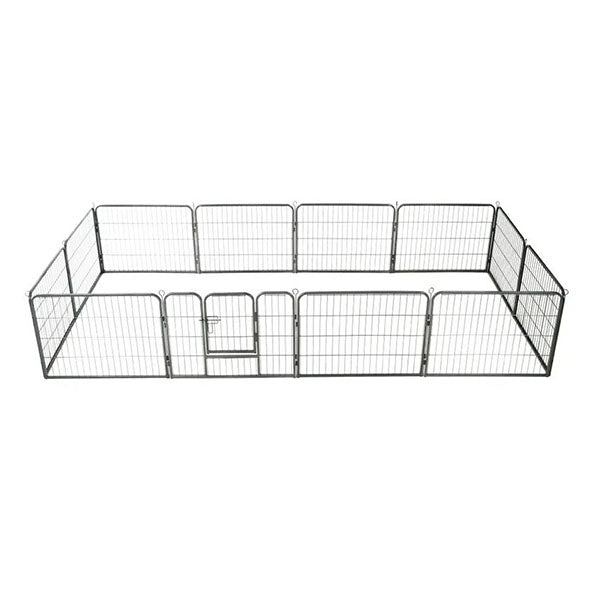 Dog Playpen 12 Panels Steel 80X60 Cm Black