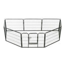 Dog Playpen 8 Panels Steel 80X60 Cm Black