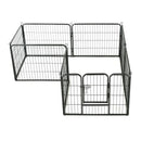 Dog Playpen 8 Panels Steel 80X60 Cm Black