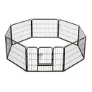Dog Playpen 8 Panels Steel 80X60 Cm Black
