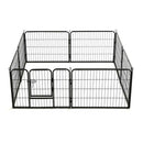 Dog Playpen 8 Panels Steel 80X60 Cm Black