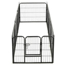 Dog Playpen 8 Panels Steel 80X60 Cm Black