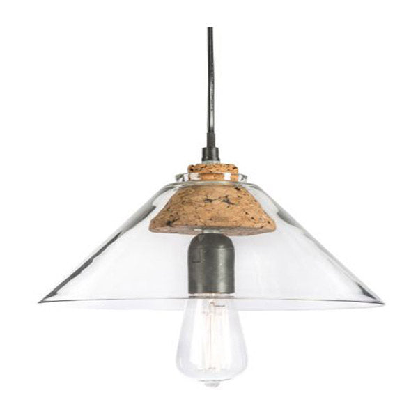 Clear Glass Pendant Antique Light With Cork Holder 27X27X17Cm