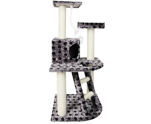 Cat Tree 120Cm Scratching Post Tower Condo House Furniture Wood