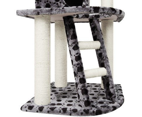 Cat Tree 120Cm Scratching Post Tower Condo House Furniture Wood