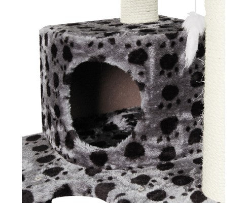 Cat Tree 120Cm Scratching Post Tower Condo House Furniture Wood
