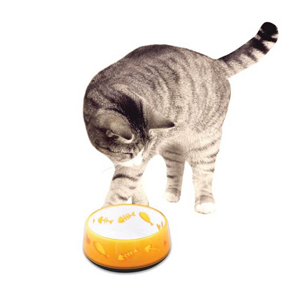 300 Ml Orange Love Cat Bowl Kitten Pet Food Water Feeding Anti Slip