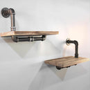 Rustic Industrial DIY Floating Pipe Shelf Set of 2