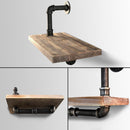 Rustic Industrial DIY Floating Pipe Shelf Set of 2