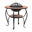 Mosaic Fire Pit Table 68 Cm Ceramic