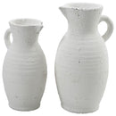White Terracotta Pitcher Vase Medium 17X17X34Cm