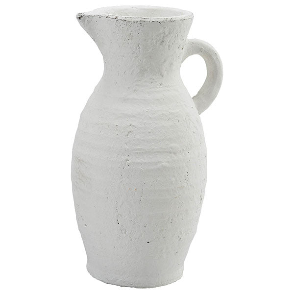 Large White Pitcher Vase Terracotta 21X21X42Cm