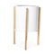 Round Concrete Planter White With Wooden Oak Stand 435Mm