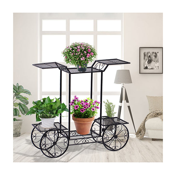 Plant Stand Outdoor Indoor Metal Flower Pots Rack Shelf Corner Planter