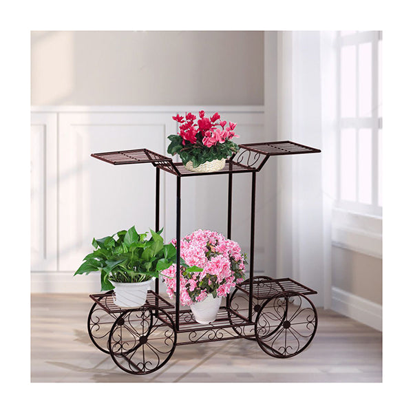 Plant Stand Outdoor Indoor Metal Flower Pots Corner Rack Planter