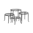 4X Outdoor Indoor Plant Stand Metal Black Flower Pot Garden Decor Rack Round