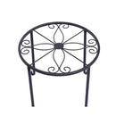 4X Outdoor Indoor Plant Stand Metal Black Flower Pot Garden Decor Rack Round