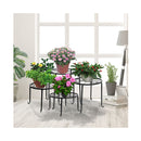 4X Outdoor Indoor Plant Stand Metal Black Flower Pot Garden Decor Rack Round