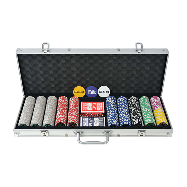 Poker Set With 500 Laser Chips Aluminium