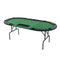 9 Player Folding Poker Table 3 Fold Oval Green