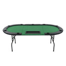 9 Player Folding Poker Table 3 Fold Oval Green