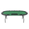 9 Player Folding Poker Table 3 Fold Oval Green