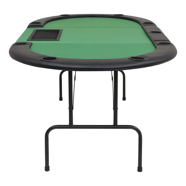 9 Player Folding Poker Table 3 Fold Oval Green